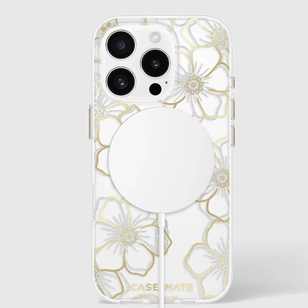 Чехол Case-Mate Floral Gems для iPhone 16 Pro Gold with MagSafe (CM054416) - изображение 10