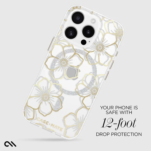 Чехол Case-Mate Floral Gems для iPhone 16 Pro Gold with MagSafe (CM054416) - изображение 11