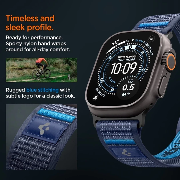 Ремінець Spigen Athlex Air 2 для Apple Watch Ultra 3/2/1 49 mm | Series 11/10 46 mm | Series 9/8/7/6/5/4/SE 45 mm | 44 mm Active Navy Blue (AMP10608) - зображення 8