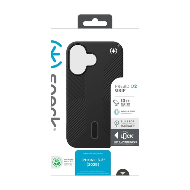 Чехол Speck Presidio2 Grip ClickLock для iPhone 17 Black / Slate Grey / White with MagSafe (150959-D143) - изображение 11