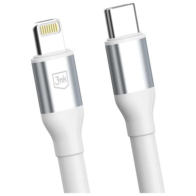 Кабель 3mk Hyper Cable N-Series USB-C to Lightning 1m White (5903108680240) - Фото 3 Кабель 3mk Hyper Cable N-Series USB-C to Lightning 1m White (5903108680240) - зображення 3