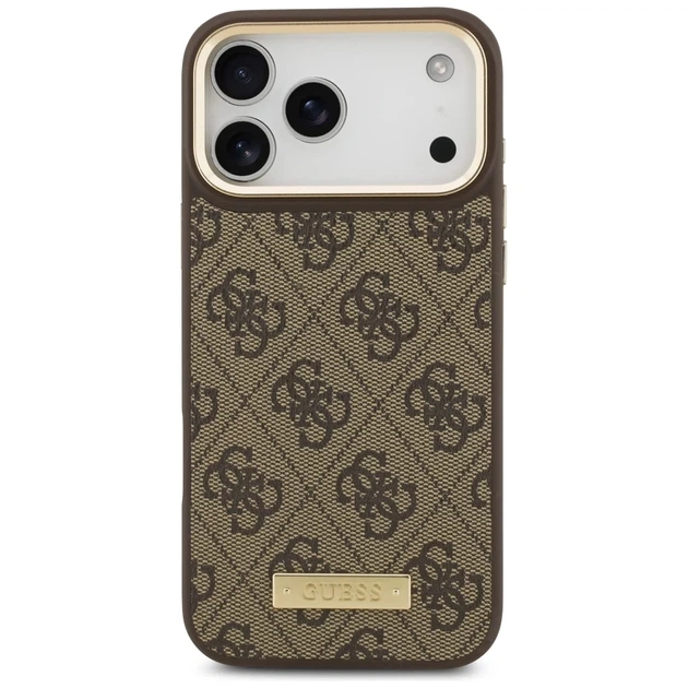 Чохол Guess 4G Logo Plate для iPhone 17 Pro Max Brown with MagSafe (GUHMP17XU4GPRW) - зображення 3