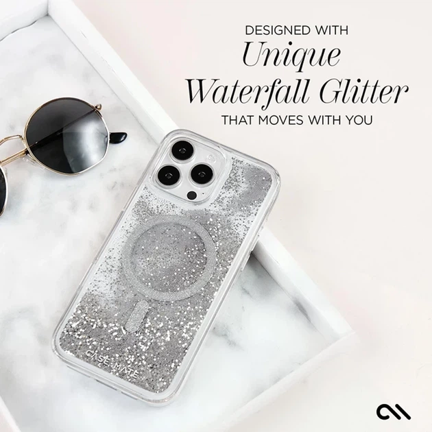 Чехол Case-Mate Waterfall для iPhone 16 Pro Max Silver with MagSafe (CM054612) - Фото 15 Чехол Case-Mate Waterfall для iPhone 16 Pro Max Silver with MagSafe (CM054612) - изображение 15