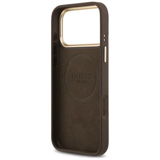 Чохол Guess 4G Logo Plate для iPhone 17 Pro Max Brown with MagSafe (GUHMP17XU4GPRW) - зображення 7