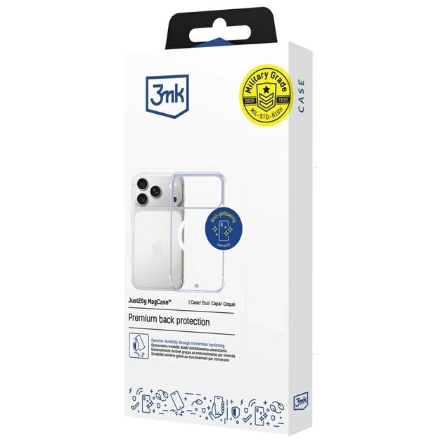 Чехол 3mk Just20g MagCase для iPhone 17 Pro Transparent with MagSafe (5903108664899) - изображение 9