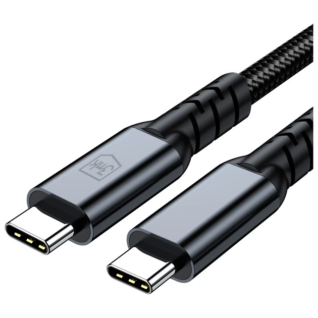 Кабель 3MK Hyper Cable N-SERIES USB-C Thunderbolt 4 1m 48V/5A 40Gb/s 240W 8K60Hz Black (5903108682008) - Фото 7 Кабель 3MK Hyper Cable N-SERIES USB-C Thunderbolt 4 1m 48V/5A 40Gb/s 240W 8K60Hz Black (5903108682008) - изображение 7