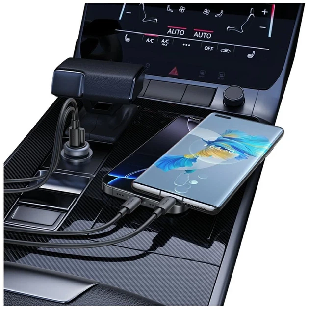 Автомобильное зарядное устройство Usams CC322 30W USB-A USB-C Tarnish (CC322CC01) - изображение 4