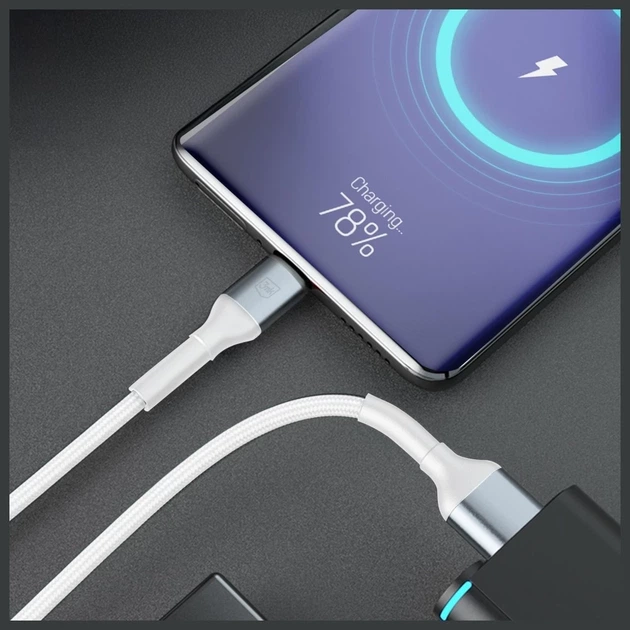 Кабель 3mk Hyper Cable N-Series USB-A to USB-C 1m 18W White (5903108680370) - Фото 4 Кабель 3mk Hyper Cable N-Series USB-A to USB-C 1m 18W White (5903108680370) - изображение 4