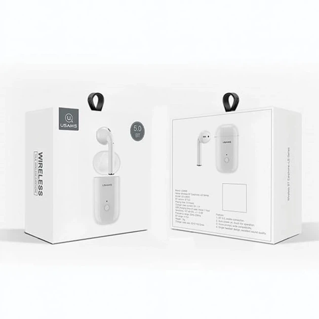 Bluetooth-гарнитура Usams LB001 LB Series Bluetooth 5.0 White (BHULB01) - Фото 4 Bluetooth-гарнитура Usams LB001 LB Series Bluetooth 5.0 White (BHULB01) - изображение 4