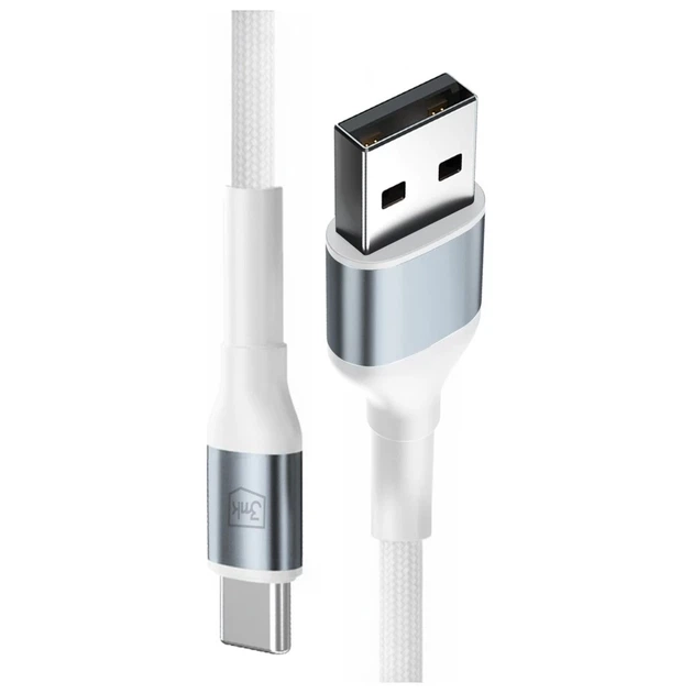 Кабель 3mk Hyper Cable N-Series USB-A to USB-C 1m 18W White (5903108680370) - Фото 2 Кабель 3mk Hyper Cable N-Series USB-A to USB-C 1m 18W White (5903108680370) - изображение 2