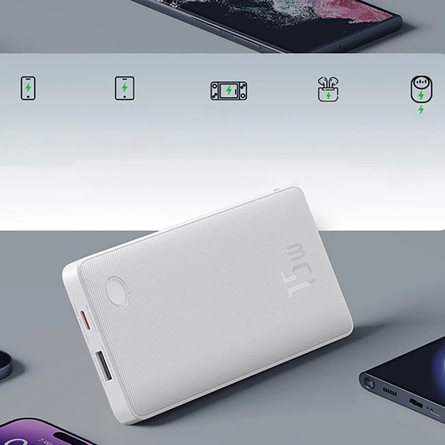 Павербанк Baseus Airpow Lite 10000mAh 15W White (P10067500213-00) - зображення 10