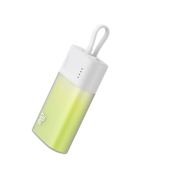 Портативний зарядний пристрій Baseus Popsicle 5200mAh 20W with Built-In Lightning Cable/USB-C to USB-C Cable White Green (P10055601613-00) - зображення 2