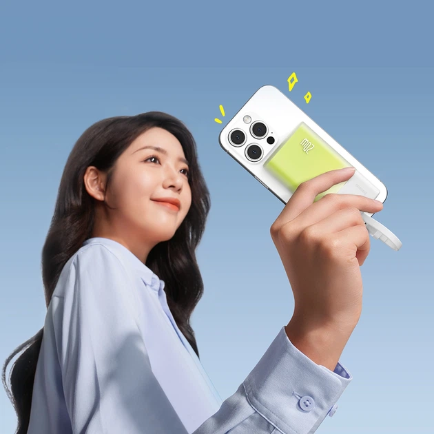 Портативний зарядний пристрій Baseus Popsicle 5200mAh 20W with Built-In Lightning Cable/USB-C to USB-C Cable White Green (P10055601613-00) - зображення 9