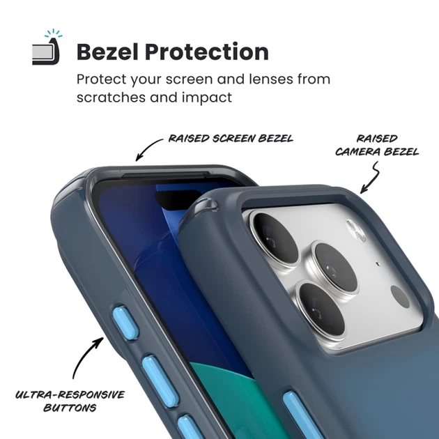Чехол Speck Presidio Lux для iPhone 17 Pro Deep Sea Fade/Black/Spell Blue with MagSafe (151022-3276) - изображение 3