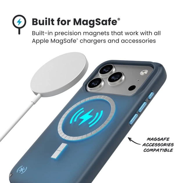 Чехол Speck Presidio Lux для iPhone 17 Pro Deep Sea Fade/Black/Spell Blue with MagSafe (151022-3276) - изображение 4