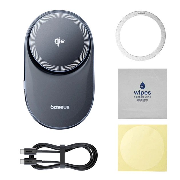 Автодержатель Baseus PrimeTrip VC1 Pro с беспроводной зарядкой Qi2 на дефлектор Black (6932172685973) - Фото 7 Автодержатель Baseus PrimeTrip VC1 Pro с беспроводной зарядкой Qi2 на дефлектор Black (6932172685973) - изображение 7