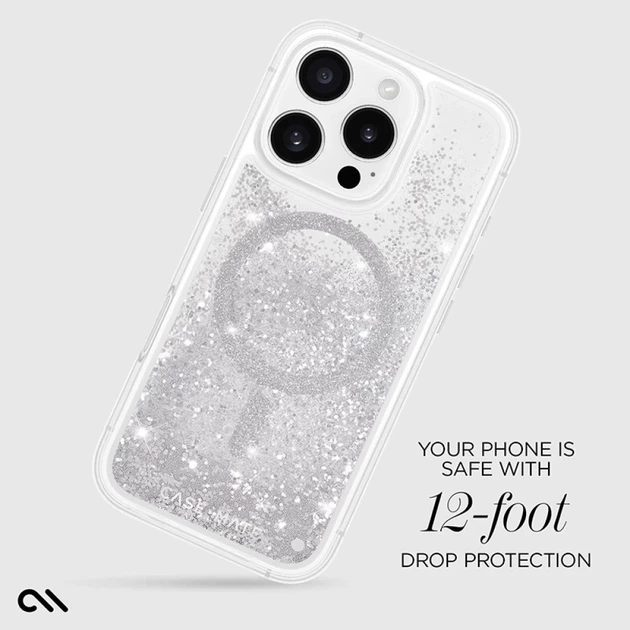 Чехол Case-Mate Waterfall для iPhone 16 Pro Silver with MagSafe (CM054602) - Фото 11 Чехол Case-Mate Waterfall для iPhone 16 Pro Silver with MagSafe (CM054602) - изображение 11