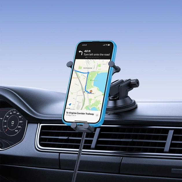 Автотримач Baseus Stable з бездротовою зарядкою 15W гравітаційний з присоскою чорний (6932172662615) - зображення 9