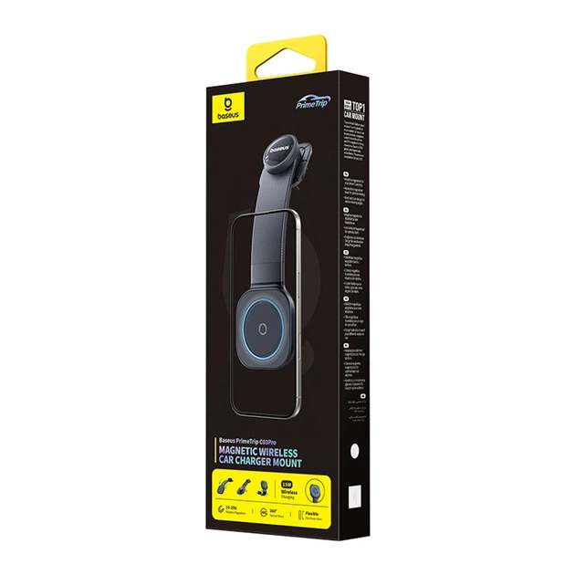 Автодержатель Baseus PrimeTrip C03Pro на панель с беспроводной зарядкой MagSafe Черный (6932172696054) - изображение 9