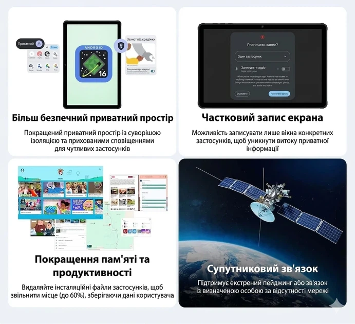 Планшет 11" Full HD PIXGOOD M518 12+24/256Gb 8 ядер Android 15 8000mAh Черный - изображение 3