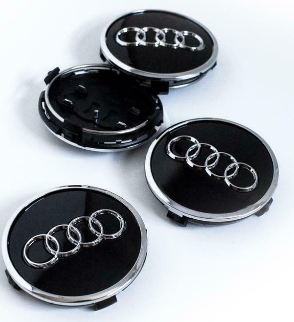 Колпачки на диски Audi 4B0601170A 69 мм 58 mm черные заглушки ауди - изображение 2
