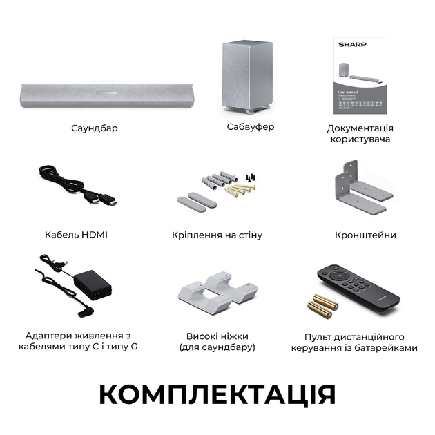 Саундбар Sharp HT-SBW53121(SL) - зображення 8