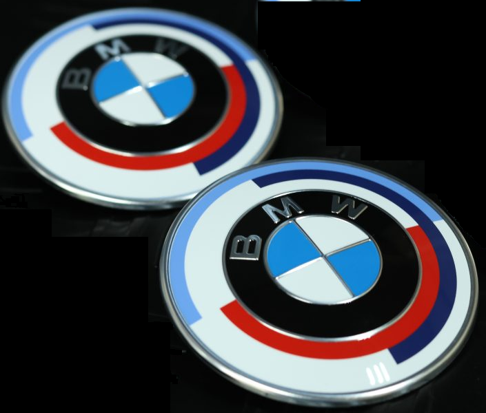 Значки BMW 82 мм Емблеми БМВ на капот і багажник 51148132375 Ювілей 50 років Years performance Mpower - зображення 2