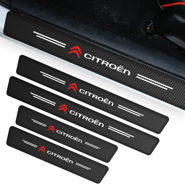 Защитная пленка накладка на пороги для Citroen ситроен Черный Карбон наклейки светоотражающие надписи - Фото 1 Защитная пленка накладка на пороги для Citroen ситроен Черный Карбон наклейки светоотражающие надписи - изображение 1