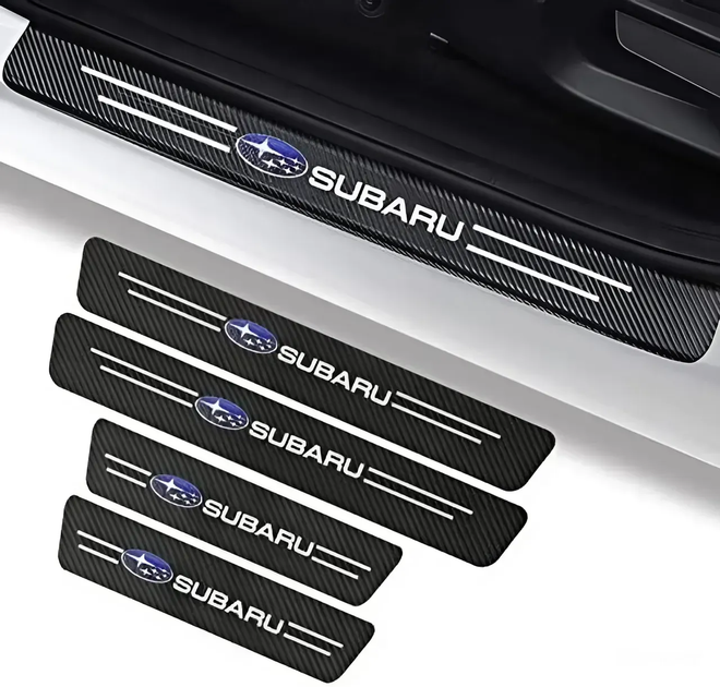 Защитная пленка накладка на пороги для субару Subaru Черный Карбон наклейки светоотражающие надписи - Фото 3 Защитная пленка накладка на пороги для субару Subaru Черный Карбон наклейки светоотражающие надписи - изображение 3