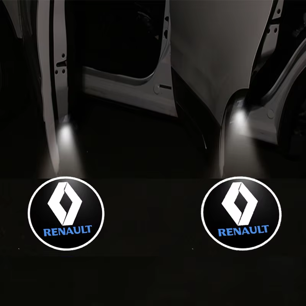 Штатная Led подсветка дверей Рено Renault Megane Koleos Laguna Espcase Latitude Talisman 2 штуки стеклянная линза проекция - изображение 7