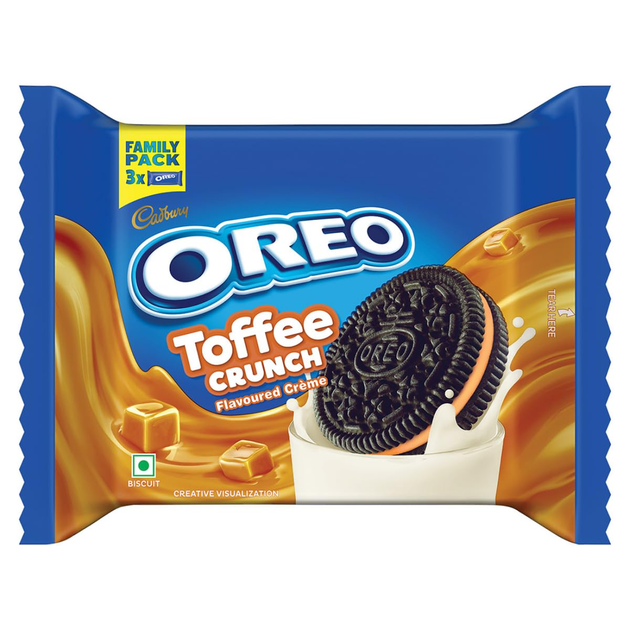 Печиво Oreo Cadbury Toffee Crunch Flavoured Creme Family Pack 275,55 г - Фото 1 Печиво Oreo Cadbury Toffee Crunch Flavoured Creme Family Pack 275,55 г - зображення 1