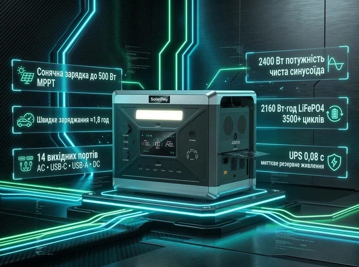 Зарядна станція SolarPlay BCQ2501 / 2400 Вт / 2160 Вт⋅год / LiFePO4 (BC_714940) - зображення 10
