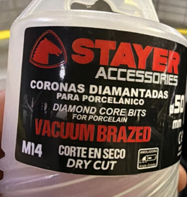 Алмазная коронка STAYER Vacuum Brazed M14 Ø50 мм для керамогранита и плитки - изображение 2