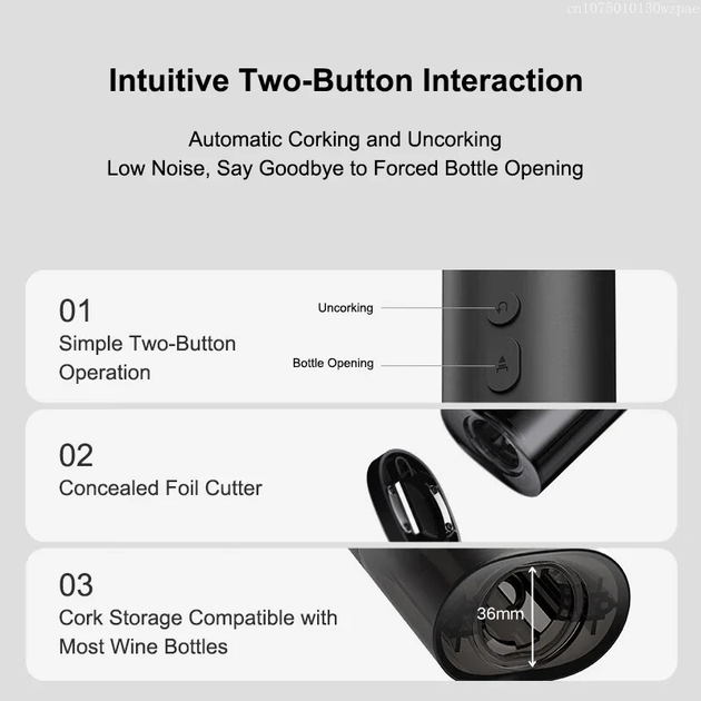 Штопор Mijia Electric Red Wine Bottle Opener (KGJ001T) - изображение 6