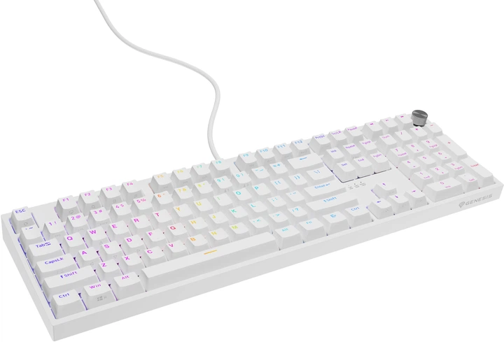Клавіатура дротова Genesis Thor 404 Outemu Peach Silent White (NKG-2300) - зображення 3