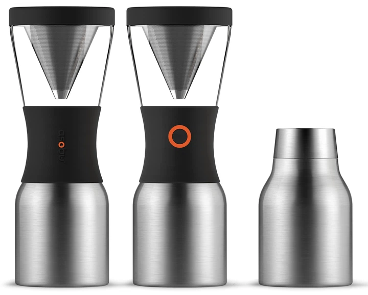 Zestaw do parzenia kawy Asobu Cold Brew 1 L z termosem Silver (KB900 SILVER/BLACK) - obraz 2