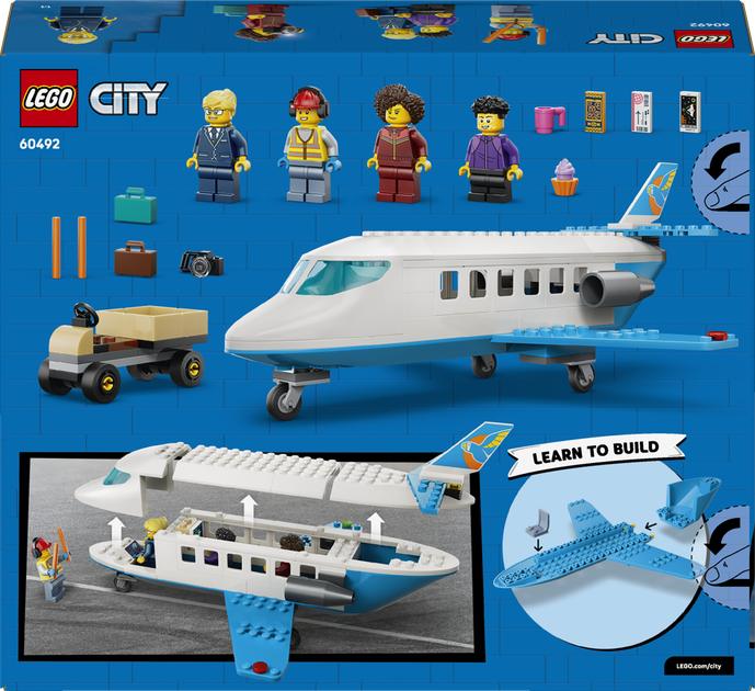 Zestaw klocków LEGO City Samolot pasażerski 118 elementów (60492) - obraz 9