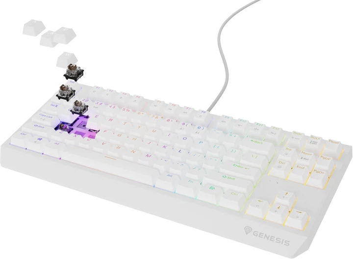 Klawiatura przewodowa Genesis Thor 230 TKL Outemu Brown White (NKG-2080) - obraz 6