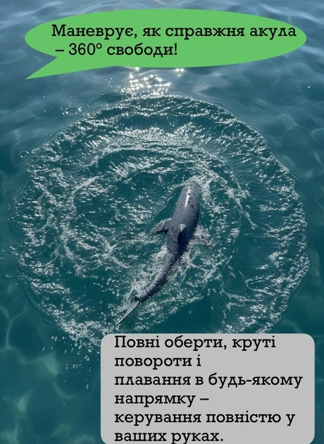 Радиоуправляемая акула с камерой 39 см. 4DRC, с функцией фонтанчика, аккумулятор 3,7 В, пульт 2,4 ГГц, USB-кабель, плавает в воде - изображение 5
