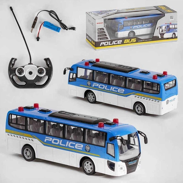 Радиоуправляемый автобус «Полиция» Star Toys — машинка на пульте с подсветкой, работающая от аккумулятора 666-690NA - Фото 3 Радиоуправляемый автобус «Полиция» Star Toys — машинка на пульте с подсветкой, работающая от аккумулятора 666-690NA - изображение 3