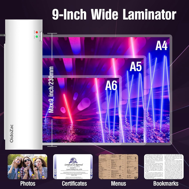 Ламінатор 4-в-1 OydoZak SL268 White: А4 формат, ABS-захист, тример, закруглювач кутів + 15 пакетів у комплекті - Фото 7 Ламінатор 4-в-1 OydoZak SL268 White: А4 формат, ABS-захист, тример, закруглювач кутів + 15 пакетів у комплекті - зображення 7
