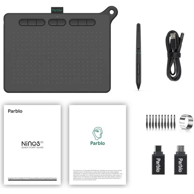Графический планшет Parblo Ninos M, Black - изображение 4