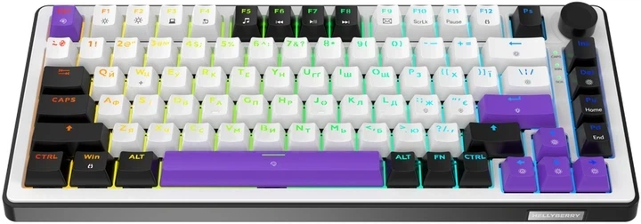 Клавіатура дротова Hator Hellyberry HK75 Mechanical Linear RGB USB White/Violet (HK75) - зображення 2