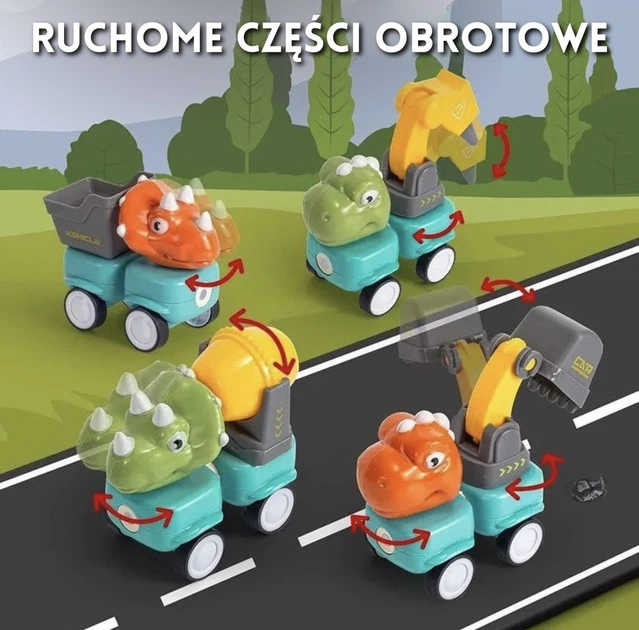 Klocki Magnetyczne Woopie Dinozaury Konstrukcyjne Zestaw 84 elementy (41008) (5906280651008) - obraz 3