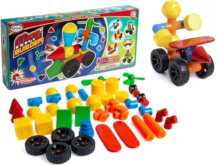 Klocki magnetyczne MalBlo Popular Mag Builders 40 elementów POP 18303 (755828183038) - Zdjęcie 1 Klocki magnetyczne MalBlo Popular Mag Builders 40 elementów POP 18303 (755828183038) - obraz 1
