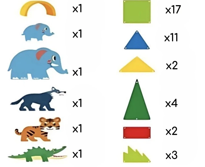 Klocki Magnetyczne 3D Woopie Zestaw Edukacyjny Zwierzęta Dżungli 45 elementy (45860) (5906280655860) - obraz 5