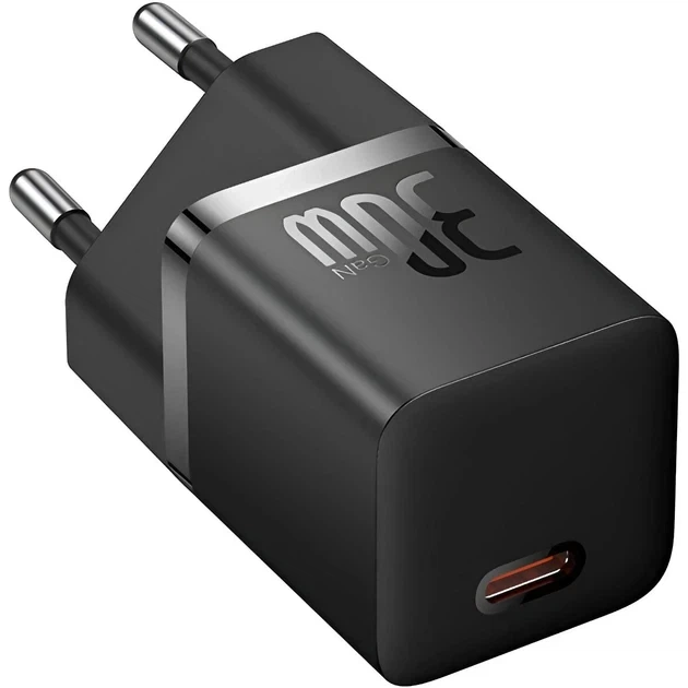 Мережевий зарядний пристрій Baseus GaN5 Mini Fast Charger 1Type-C 30W+ Cable Type-C to Type-C 100W 1m P10110902113-00 Black - Фото 2 Мережевий зарядний пристрій Baseus GaN5 Mini Fast Charger 1Type-C 30W+ Cable Type-C to Type-C 100W 1m P10110902113-00 Black - зображення 2