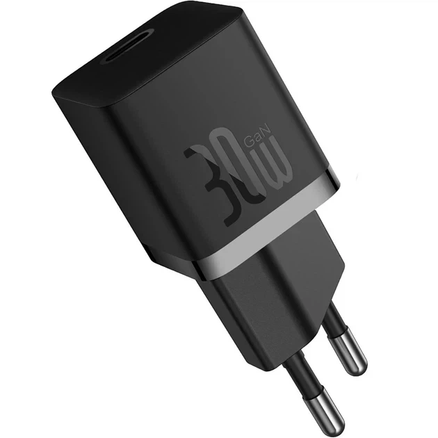 Мережевий зарядний пристрій Baseus GaN5 Mini Fast Charger 1Type-C 30W+ Cable Type-C to Type-C 100W 1m P10110902113-00 Black - Фото 4 Мережевий зарядний пристрій Baseus GaN5 Mini Fast Charger 1Type-C 30W+ Cable Type-C to Type-C 100W 1m P10110902113-00 Black - зображення 4