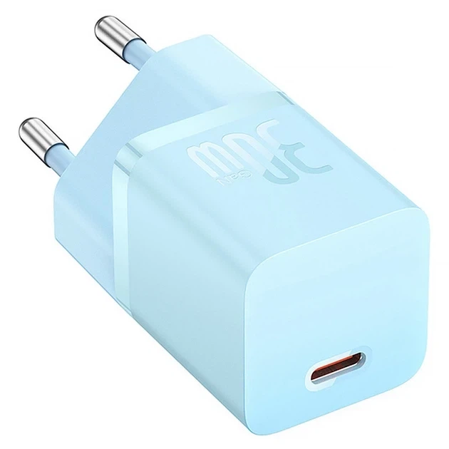 Сетевое зарядное устройство Baseus GaN5 Mini Fast Charger 1Type-C 30W+ Cable Type-C to Type-C 100W 1m P10110902313-00 Blue - Фото 2 Сетевое зарядное устройство Baseus GaN5 Mini Fast Charger 1Type-C 30W+ Cable Type-C to Type-C 100W 1m P10110902313-00 Blue - изображение 2