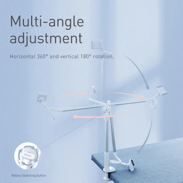 Держатель для телефона Baseus Unlimited Adjustment Lazy Phone Holder SULR-0S Silver - изображение 4